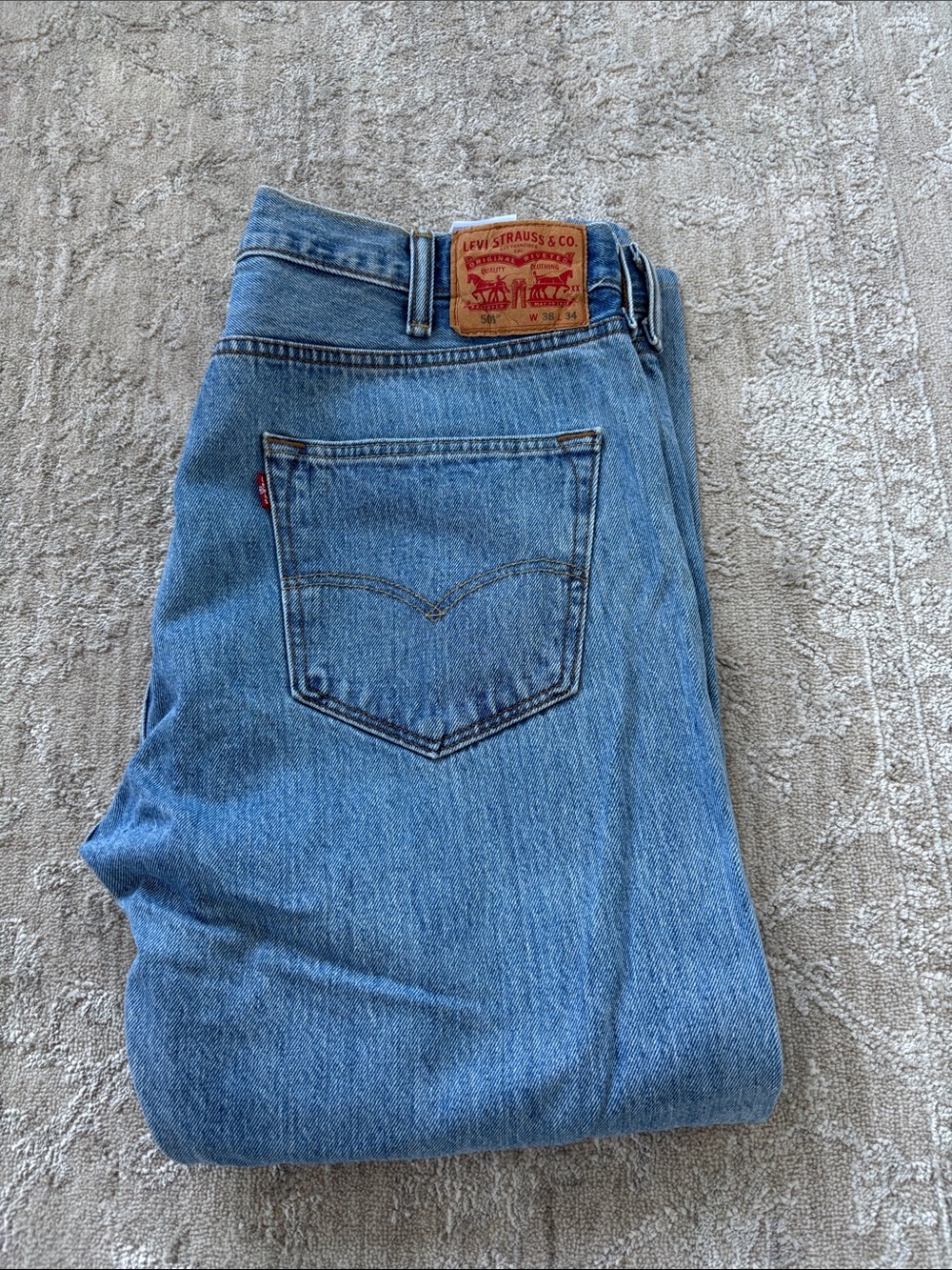 Levi's 501 Light Blue Straight Leg Men's Jeans Size 38x34